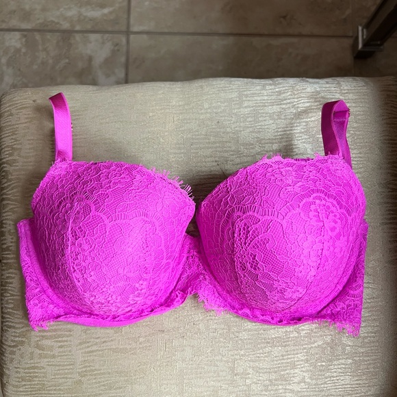 Victoria’s Secret DREAM ANGELS Lightly Lined Lace Demi Bra 34DDD Pink Berry 34F - Picture 4 of 9